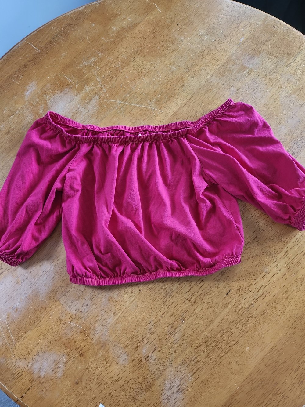 Old Navy Red Off The Shoulder Cropped Top XS Petite, Cute, Flirty